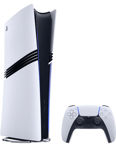 Sony PlayStation 5 Pro in Weiß mit Controller